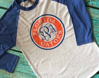 UF Raglan Monogrammed Shirt, Florida Gators Monogram Raglan, Personalized Gift, Graduation Gift, College Student Gift, UF Shirt, Grad Gift
