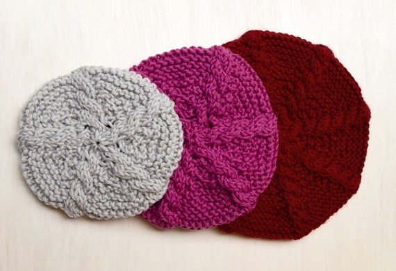 Cable Beret Knitting Pattern. Beret Knitting Pattern. Hat. Knitting. Pattern....