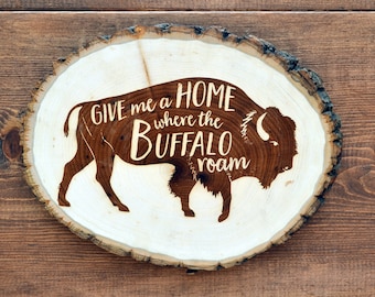 buffalo wood sign, wooden art, wooden signs, wood burning, wood burning art, rustic home decor, rustic decor, midwest art, farmhouse