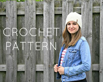 crochet PATTERN, crochet hat pattern, slouch hat pattern, beanie pattern, slouchy hat pattern, womens hat pattern, hat pattern, pdf pattern