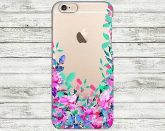 iPhone 7 Plus case Flowers Peonies iPhone 6 Plus floral transparent case, iPhone 7 case, iPhone 6 case, iPhone 5s case, iPhone SE case.