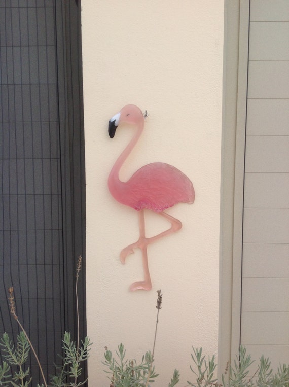 Pink flamingo wall art garden decor pink flamingo by ArtdevOcean