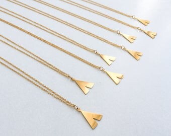 Gold Teepee Necklace, Tribe, Festival, Boho, Bohemian, Indian, Tribal, Bachelorette, Bride Tribe, Camping Lover, Gift, Present