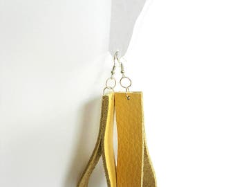 Leather earrings-Boho jewelry-long earrings-tough earrings