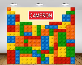 Printable LEGO Backdrop, LEGO Birthday Party, Colorful Building Blocks Party Backdrop, Backdrop, Poster, Sign,Banner, Birthday, 1st Birthday