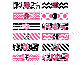 iPhone Charger Monogram Wraps SVG Set of 12, Chevron, Paisley, Polka Dot, Stripes, Wraps EPS PNG dxf