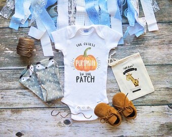 The Cutest Pumpkin In the Patch Baby Onesies® Baby Clothing - Cute Halloween Onesies - Halloween Baby Shirts - Baby Pumpkin Shirts - M13