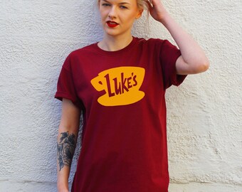Luke's Diner, Gilmore Girls Design | Burgundy T-Shirt