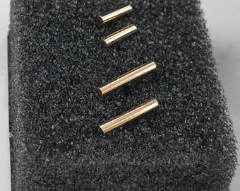 14K gold studs | Set of 2 pairs of gold bars | Tiny gold bar studs | Small gold earrings | Set of 2 gold studs | Minimalist gold earrings