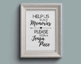 Jenga guest book | Etsy