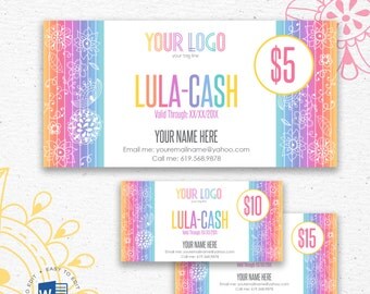 Editable Cash Coupons | Cash Cards, Roe Bucks, Roe Cash, Lula Cash | Editable MS WORD* | Instant download