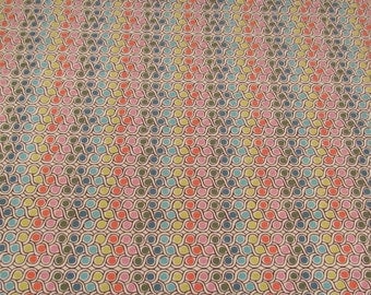 Sugar Pop! Liz Scott for Moda #18067, pink, orange, green, teal, aqua dots and chain, Quilt Fabric 100% Cotton