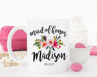 Custom Maid of Honor Mug, Maid of honor Gift, Bridal Party Gifts, Bridesmaid proposal, Maid of Honor mug, Gift for Maid of Honor, AAA_001