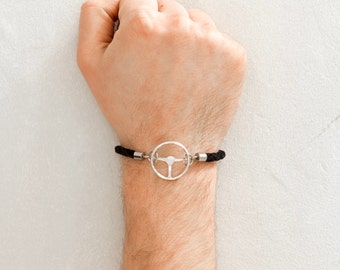 Basalt Black - Solid Silver - Rhodium plated - luxury soft Genuine Suede