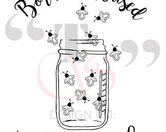 Download Mason Jar Image Outline - Fireflies - Lightning bugs ...