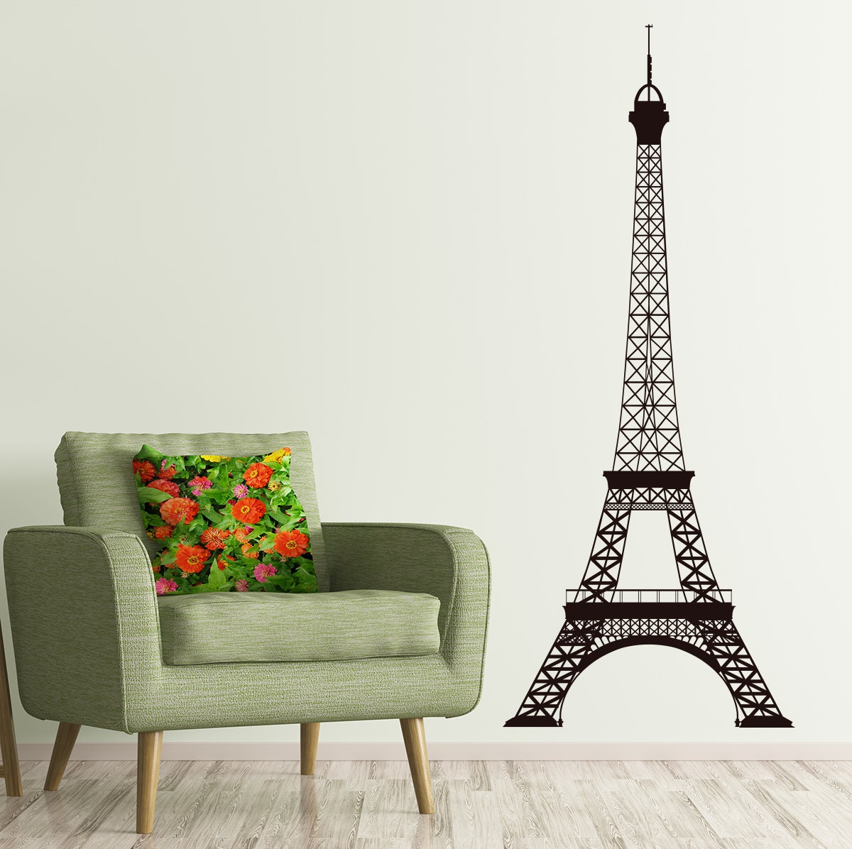 Eiffel Tower Wall Decal Paris Skyline Wall Decal Paris Wall