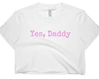Yes Daddy DDLG Clothing Daddy Dom Little BDSM Cuffs Adult Pacifier Collar Choker Baby Girl Princess Pastel Goth Crop Top