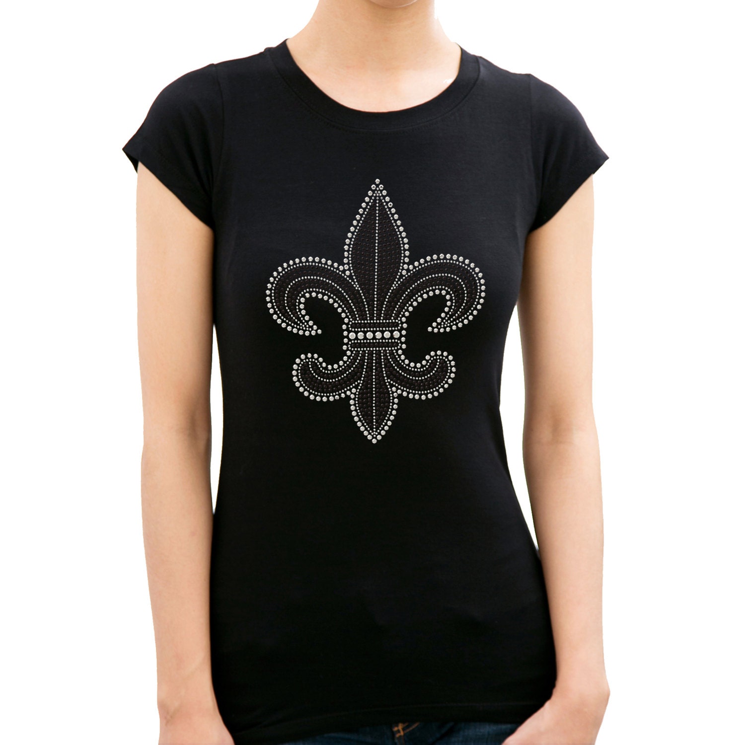 Fleur De Lis Rhinestone Stud T Shirt Iron On Transfer   Il Fullxfull.1135613598 67p2 