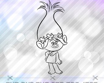 Poppy Trolls SVG cut File Stencil for Cricut Silhouette ScanNcut etc Birthday Party Decoration Decal Vinyl Scrapbooking Heat Transfer Tshirt