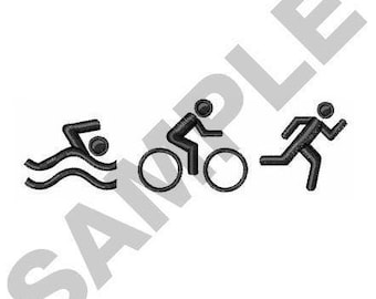 Triathlon Logo - Machine Embroidery Design