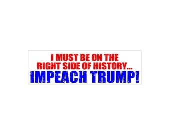 right side of history decal, impeach trump bumper sticker, anti trump car sticker, american support decal