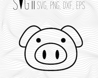 Pig Svg Files, Animal Silhouette, Svg For Silhouette, Svg For Cricut, Animal Vinyl Decal, Animal Monogram Svg, Animal Clipart Transfer Files