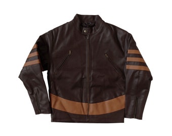 Wolverine Genuine Leather Jacket Logan Costume X-Men Coat Hugh Jackman Movie Fancy Dress Halloween Cosplay Prop Gift High Quality Real