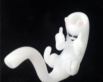 Pristine Pipe "Bad Kitty" Glass Smoking Pipe