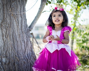 Sleeping Beauty dress, Princess Aurora dress, Princess dress, Aurora costume, satin dress, pink dress