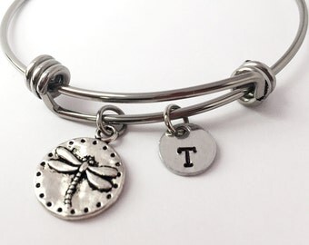 Firefly Charm Bangle Bracelet. Dragonfly bracelet. Dragonfly bangle. Firefly Bracelet. Friendship bracelet. Best friend gift.