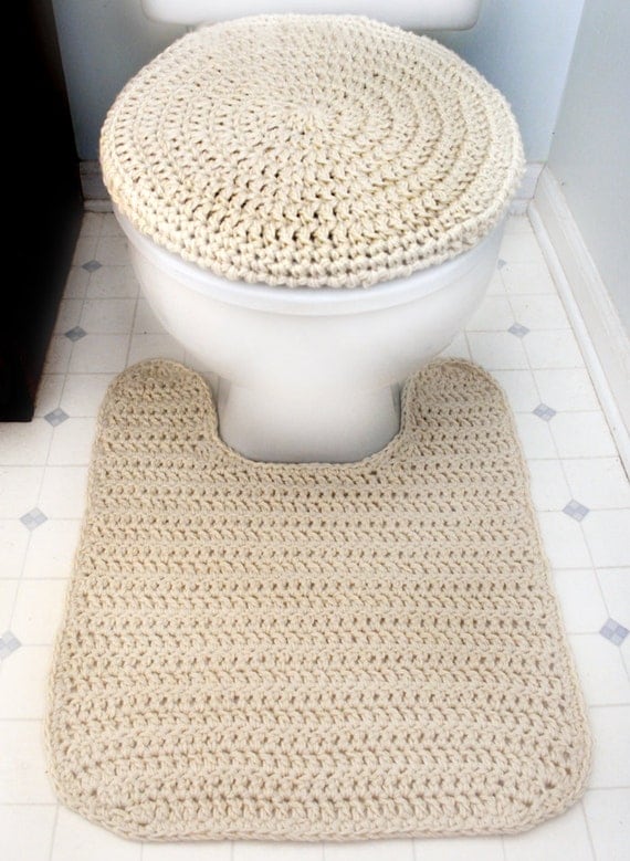 Toilet Seat Cover and Contour Rug PDF Crochet Pattern