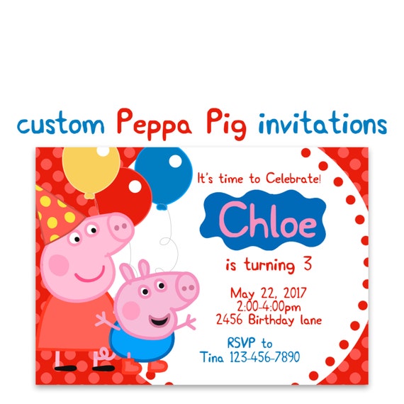 Peppa Pig Custom Invitations 10