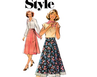 Style 2255 Womens Wrap Skirt 70s Vintage Sewing Pattern Waist 26 1/2 inches UNCUT Factory Folded