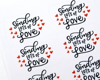 of lots calligraphy love sticker thank with you THANK red in YOU heart labels
