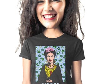 frida kahlo t-shirt, feminist art, art history tee, mexican art, fierce, type, for artist, for art student, t-shirt, mexican artist, s-2xl
