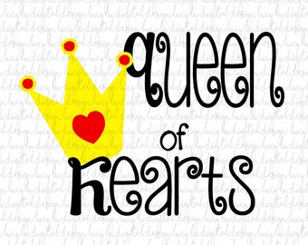 Queen of hearts svg | Etsy
