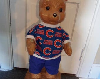 Concrete Bear Clothes --- Chicago Cubs Shirt and Pants