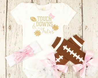 football baby, girl football outfit, girl outfits, tutus and touchdowns, football dad shower gift, baby girl outfit, infant football clothes
