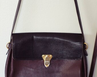 Vintage 60s Italian Brown Leather Cross-body Purse