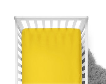 Fitted Crib Sheet - Yellow - Solid Crib Sheet - Flat Crib Sheet - Crib Sheet - Toddler Sheet - Baby Sheet -Solid Yellow Fitted Sheet-Bedding