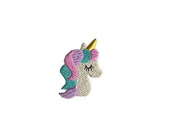 Mini Unicorn Head Machine Embroidery Design-INSTANT DOWNLOAD-3 sizes