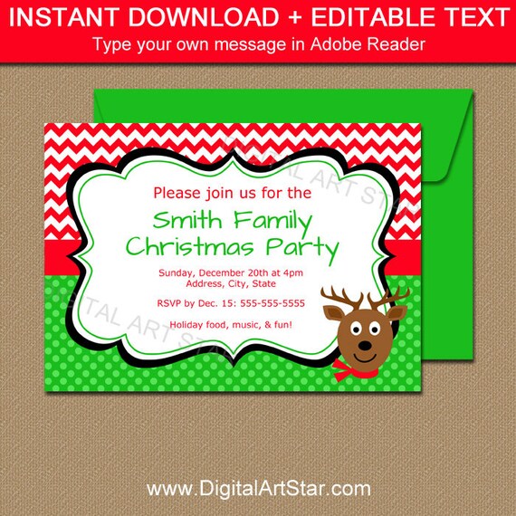 Editable Christmas Invitations Free 10