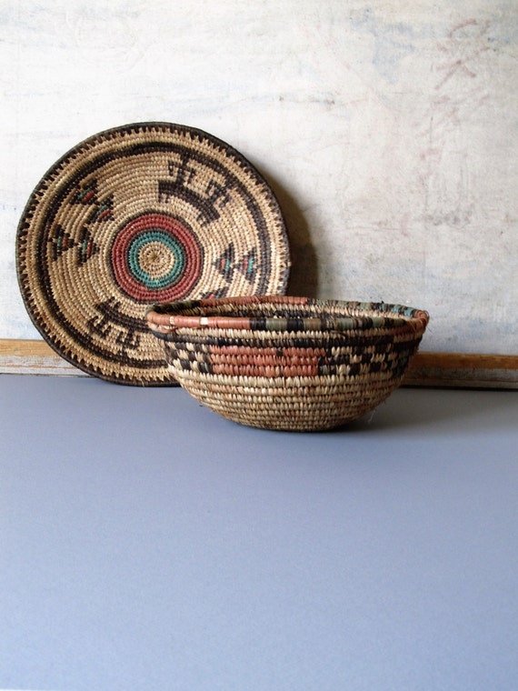 Woven African baskets ethnic baskets boho decor handmade