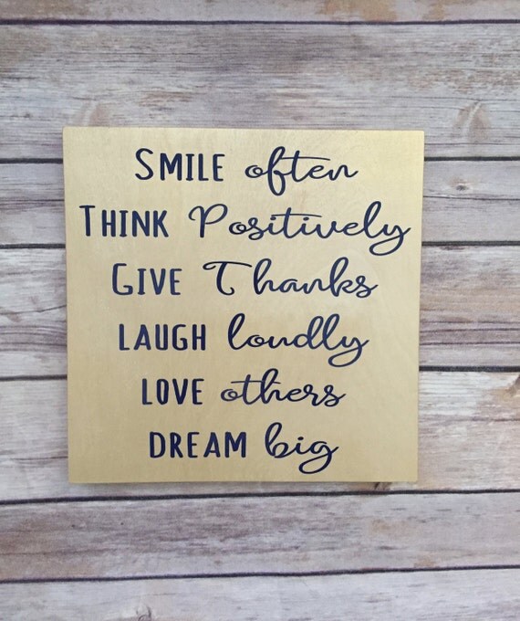 smile often think positively. give thanks graduation gift