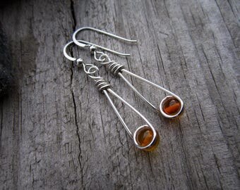 Amber Sterling Moon Catcher (TM) Earrings - Minimalist
