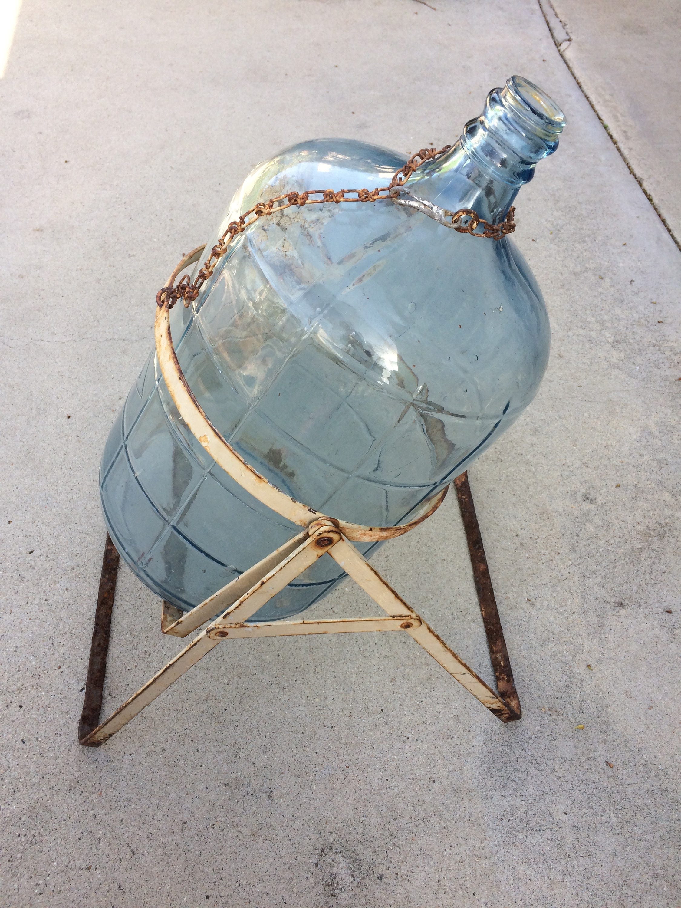 Antique SPARKLETTS Water Jug with Tilting Metal Frame