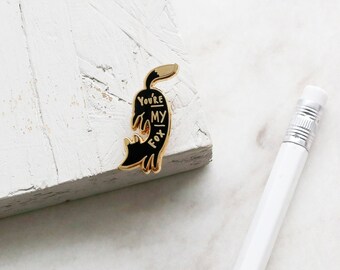 You're My Fox Enamel Pin - Gold Enamel Pin - Fox pin - Enamel Lapel Pin - gift for her - cloisonne pin