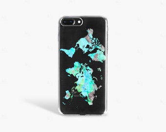 iPhone 6 Plus Phone Case Travel Map Mint iPhone 7 Plus Case world Map iPhone 6S Case Map iPhone 6 Plus Case Clear Back To School Trends 2017
