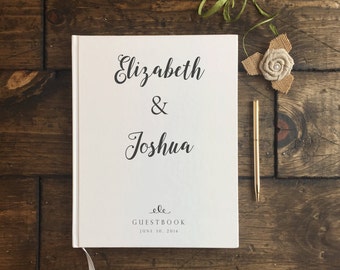 Rustic White Wedding Guest Book. Modern Wedding Guestbook. Custom Wedding Guestbook. Wedding Keepsake. Wedding Book. Wedding Journal.