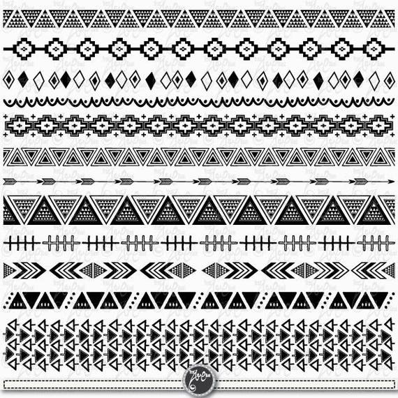 Aztec Borders TRIBAL BORDERS Clipart Aztec